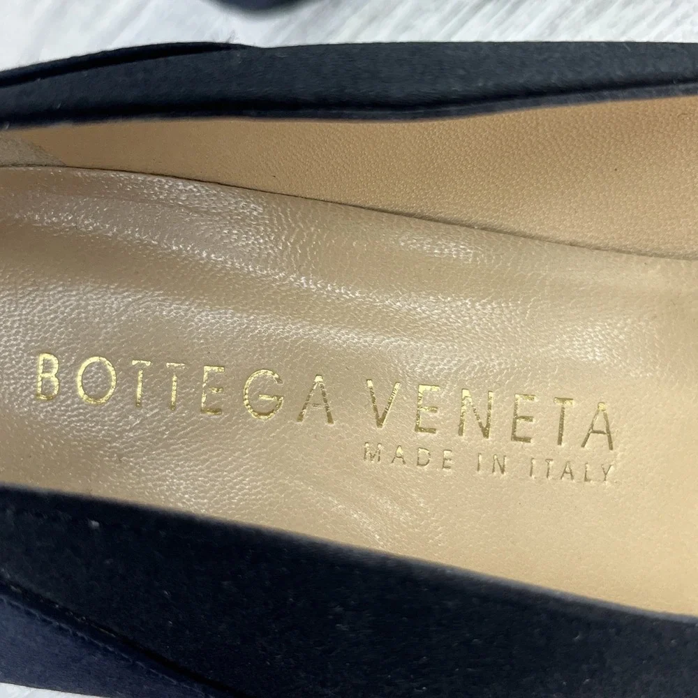 Bottega Veneta Black Blue Satin 3.5
